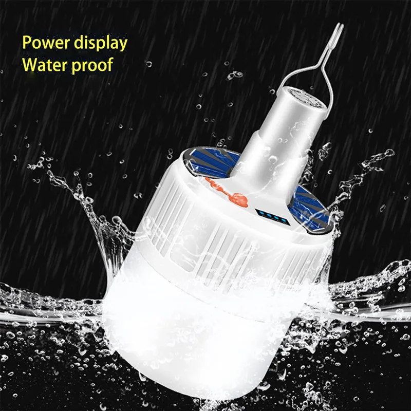 80/100W Portable Lanterns Camping Lamp Rechargeable Emergency Light Outdoor Tente Familiale Camping LED Light Bulb Solar Lamp