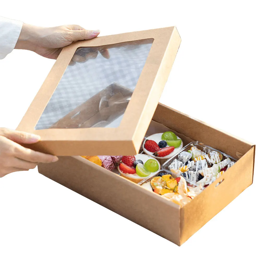 2Pcs Disposable Picnic Lunch Box Food Containers with Lid, Kraft Paper Bento Box for Fr... - SKU DPLB2020 - UGI Packaging