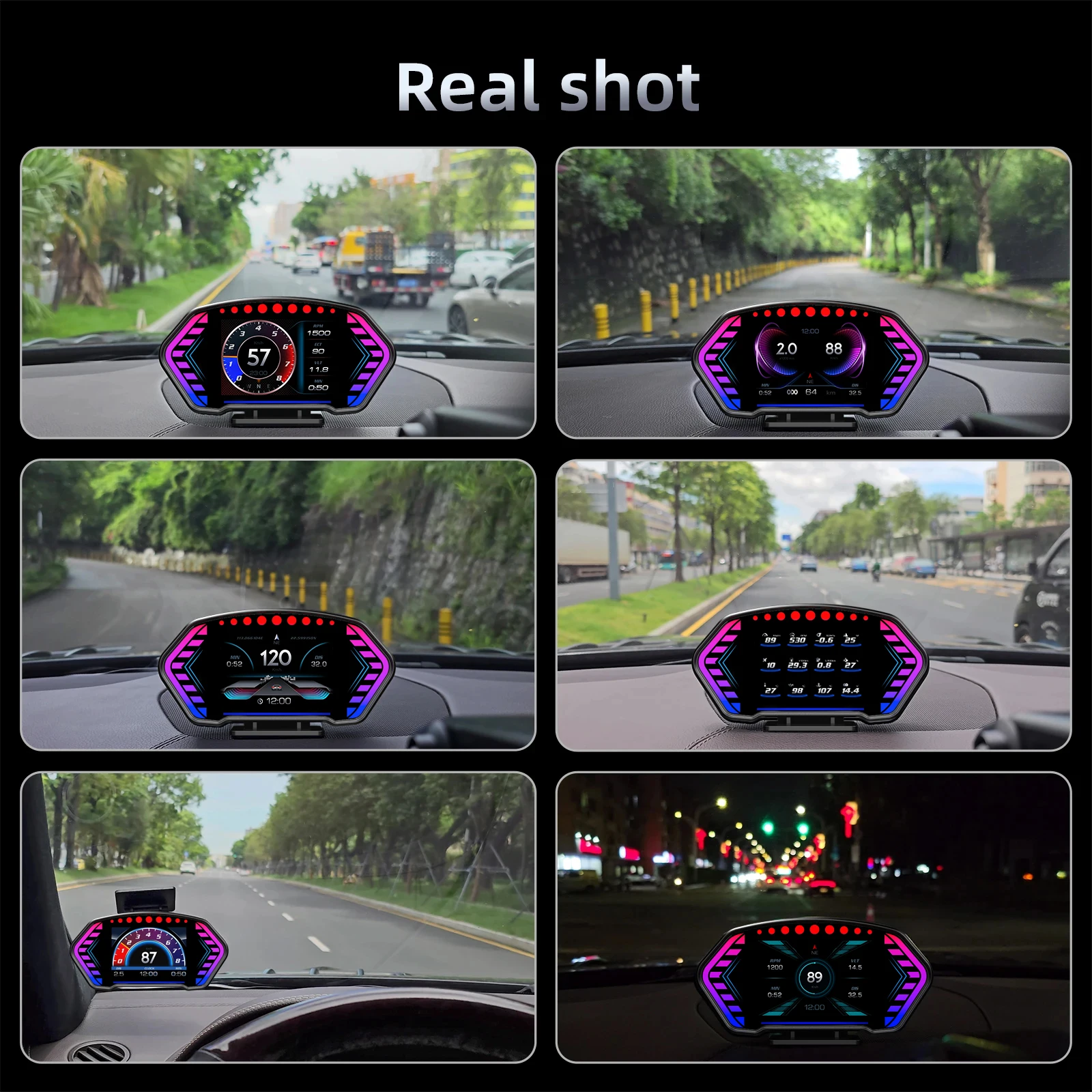 ANCEL P3 HUD  ÷, ڵ ÷, OBD2 + GPS Ʈ ڵ HUD ,  OBD ӵ  溸,   ⸧ µ RPM