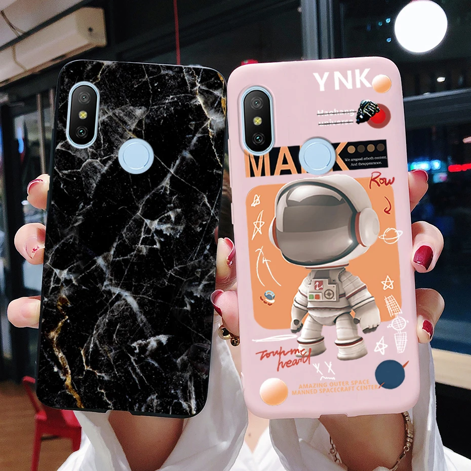 Custodia Per Telefono Per Xiaomi Mi A2 Custodia Xiaomi Mi A2 A 2 Mia2 2A Lite Custodie In Silicone Tpu Paraurti Antiurto Black Astronaut Marble Cover