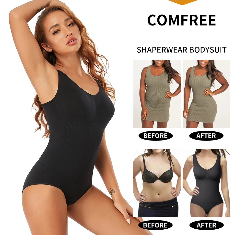 Women Shapewear Bodysuit Seamless Tummy Control Body Shaper Tank Tops Compression Shirts Waist Trainer Vest Slimming Underwear target shapewear