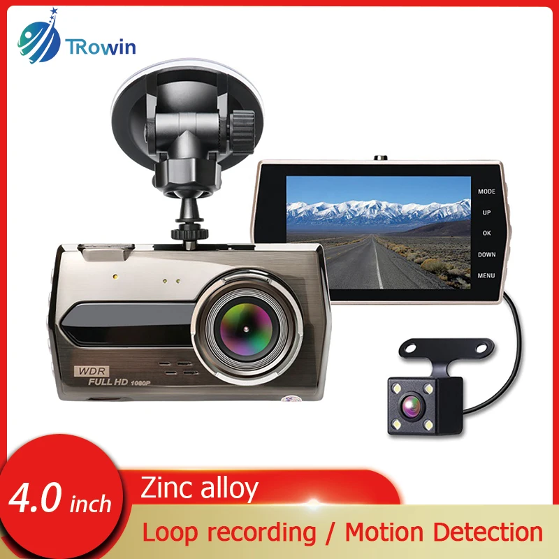 

4inch Auto Dashcam HD1080P Car DVR Zinc Alloy Vehicle Camera Drive Video Recorder Night Vision Rear View Wide Angle Black Box