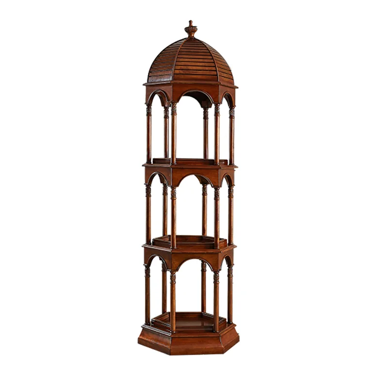 

American style birdcage storage rack, floor to ceiling living room, solid wood antique