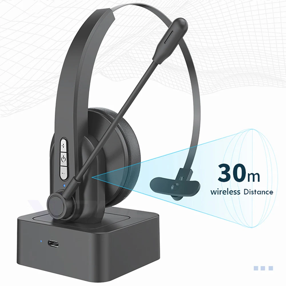 Description Picture 5 of itemWireless Telephone Headset for PC Laptop Call Center Office Computer Noise Canceling Customer Service Headphones with Microphone