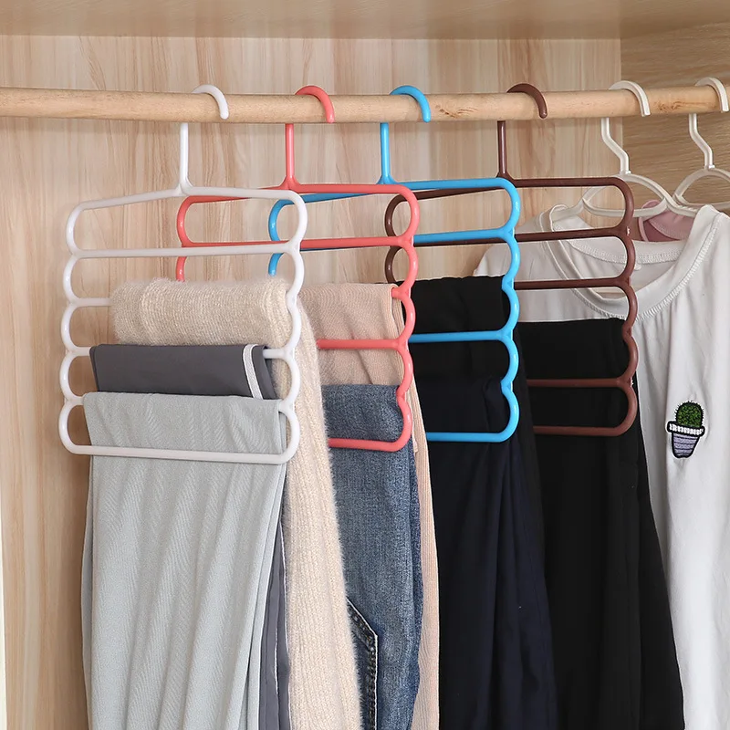 Multifunctional 5 Layers Pants Hangers Holders Trousers Hanger Storage