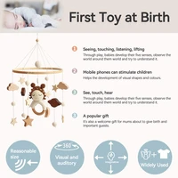 Wooden Crib Mobile Baby Bed Bell Rattle Toy Crochet Cartoon Angel Mobile Hanging Newborn Music Box Bed Bell Hanging Bracket Toy 2