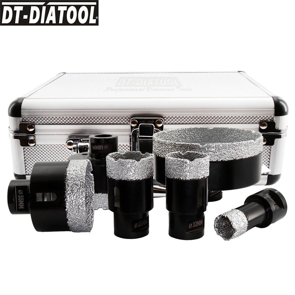 DT-DIATOOL 6-teiliges Diamant-Bohrkronen-Set mit 20–100 mm für Porzellanfliesen, Granit, Marmor, Lochsäge, Werkzeug-Set, M14-Gewinde – Detail 8