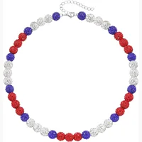 Baseball Beaded Chain Necklace for Men,Bling Ice Collection Baseball Necklace Gifts for Boys Baseball Team Lovers,18inch(45cm) 2