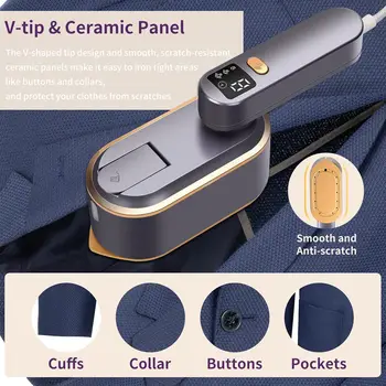 Portable Clothes Steam Iron 180° Rotatable Handle 3 Levels Handheld Garment Steamer 1200W Fast Heating 150ml Tank for Travel 1