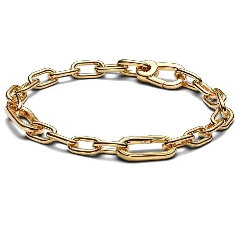 New Women's Fashion Bracelet 925 Sterling Silver Original Logo ME Small and Medium Ring Chain Bracelet DIY Charming Jewelry Gift