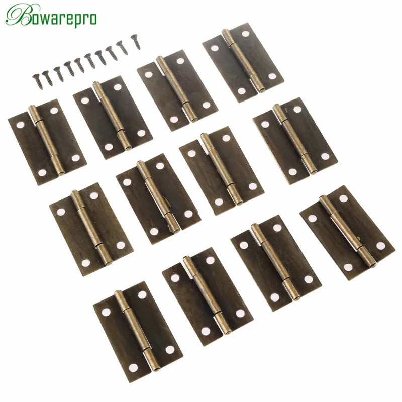 Bowarepro 12pcs Vintage Antique Bronze Drawer Hinge Wooden