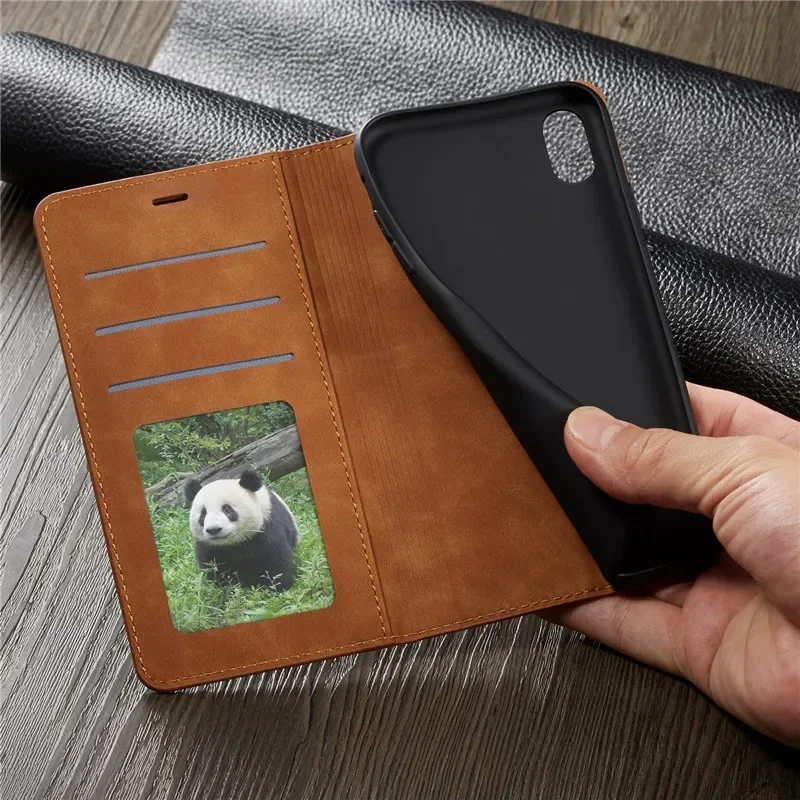 Introducing the Forwenw Premium Magnetic Leather Wallet Phone Case - Elegant Flip Cover with Card Holder