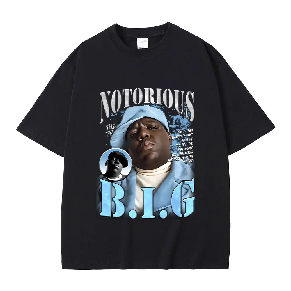 

Classic Vintage Best Famous The Notorious Big Tshirt Hip Hop Rapper Biggie Smalls Print T-shirts Men's Fashion Oversized T Shirt