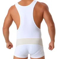 Men's Fitness Suit Elastic  Leotard Undershirt Nylon Bodysuit Close-Fitting Compression Wear for Sports And Gym Activities - Image 3