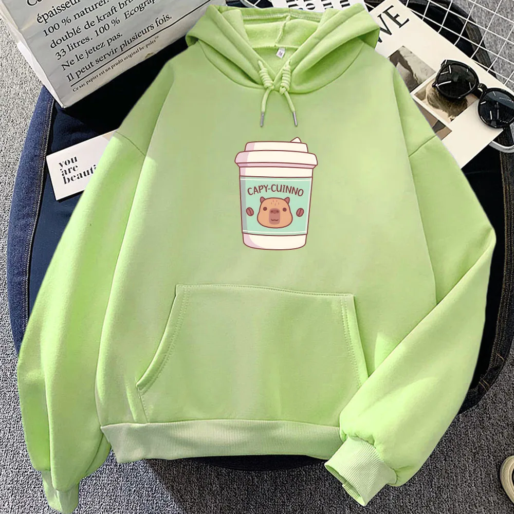 Cute Capybara CAPY-CUINNO Hoodies Long Sleeve Women/Men Sweatshirts Kawaii Cartoon Girls Winter Pullovers Sudaderas Casual Hoody