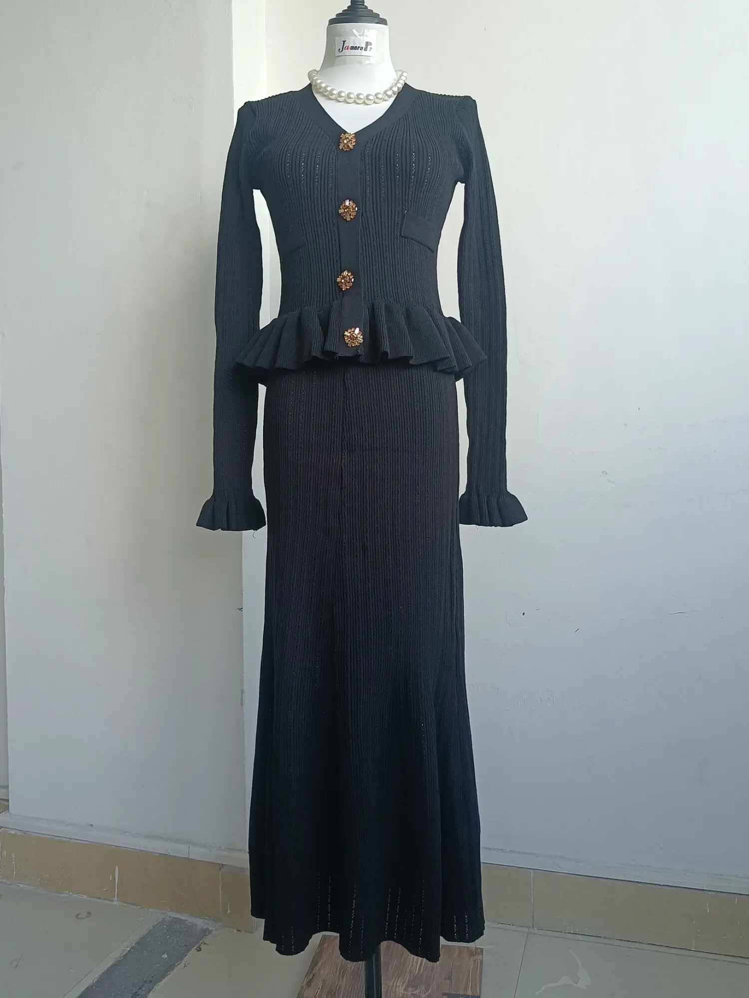 Quality Autumn Winter Fashion Long Sleeve Pencil Knitted Sweater