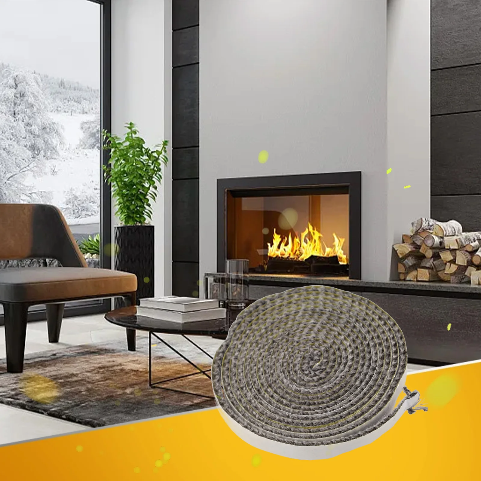 Black Flat Stove Rope Self-Adhesive Glass Seal Fireplace Rope 2x10/15mm Furnace Kiln Oven Door Seals Bulbs For Tadpole Seals