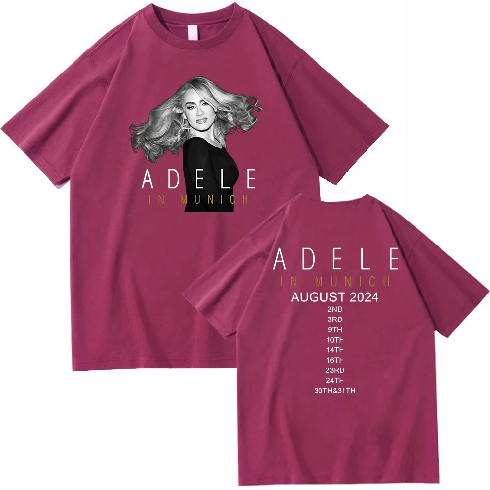 Adele In Munich Tour 2024 August T-shirt O-Neck Short Sleeve