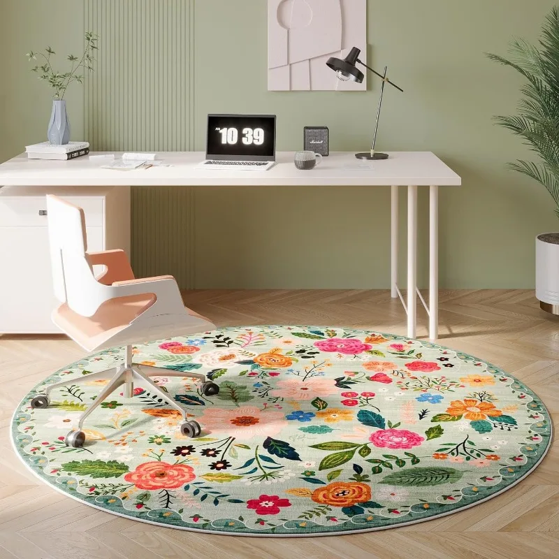 Round Living Room Carpet Color Floral Print Decoration 1 Round Living Room Carpet Color Floral Print Decoration 1