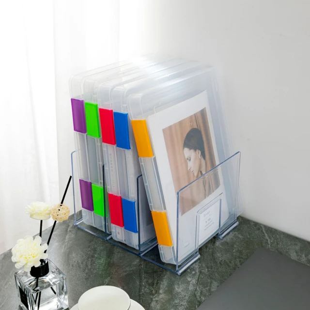 Boîte de rangement de documents A4, boîte de rangement de documents mince,  boîte de projet Portable, boîte en plastique transparente pour le bureau -  AliExpress