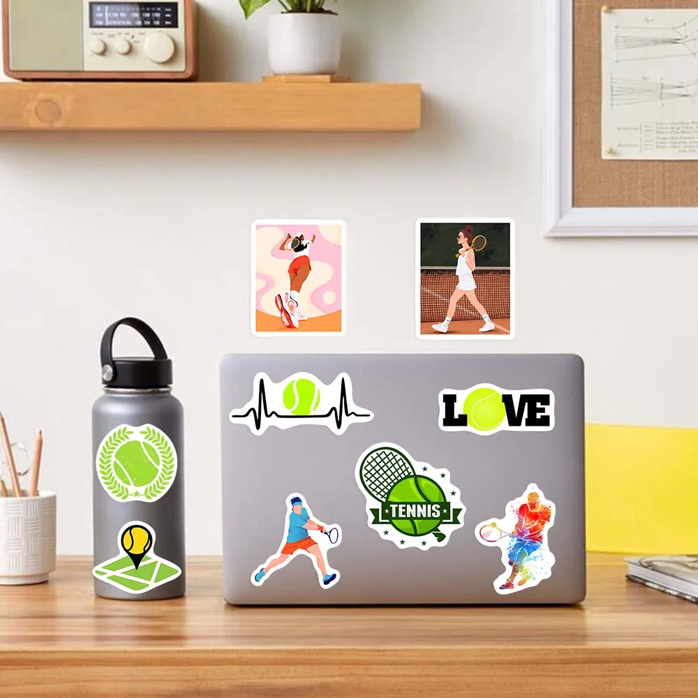 Decorative Stickers Stationery Stickers Stationery Supplies Cool Tennis Sport Sticekrs Kid DIY Toy Gift Decorative Decal for Scrapbook Journal Diary Laptop Phone Bottles Luggage Waterproof
