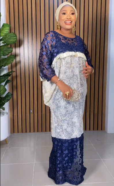 Yemisi Lace Side Slit Boubou Gown - Image 6