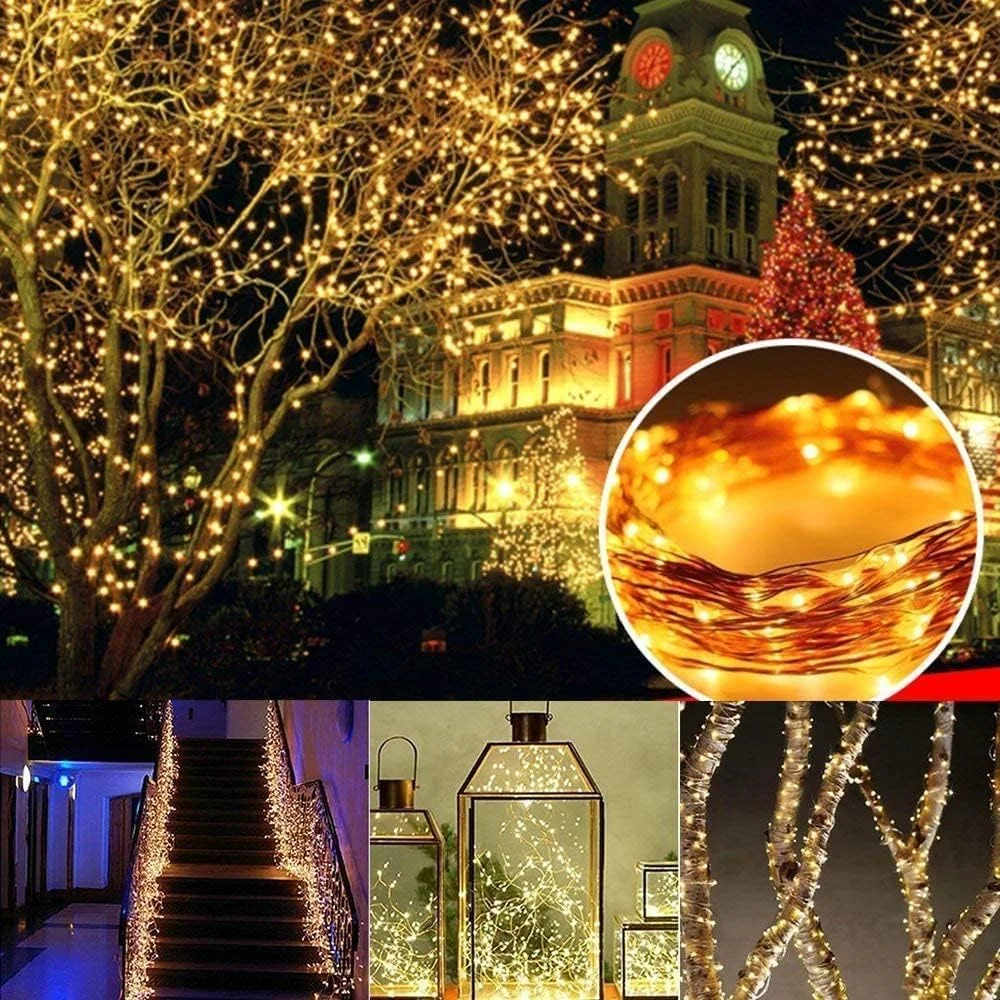Enchanting Outdoor Solar-Powered Christmas Fairy Lights