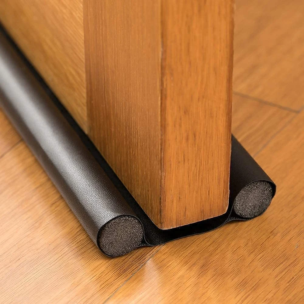 Door Seal Strip 93*10cm Waterproof Seal Strip Draught Excluder Stopper Door Bottom Guard Double Silicone Rubber Seal Dustproof Soundproof