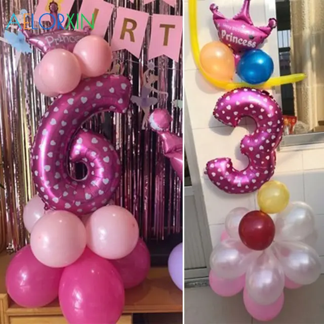 32-inch Digital Balloon Cartoon Inflatable Children Birthday Party Decoration Number Balloon Foil Balloons Kid Boy Toy Baby 6