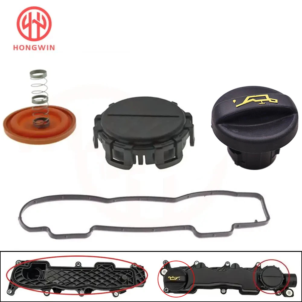 VOBOR Rocker Cover & Pakking Fit Voor Citroen 1.6 HDI Berlingo C2 C3 C4 C5 Xsara 0248L1