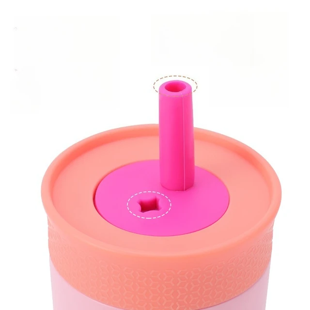 Tasse Thermos créative de 12OZ avec paille, flacons sous vide en acier inoxydable Double couche, tasse à café Portable, Mini tasse d'eau 4