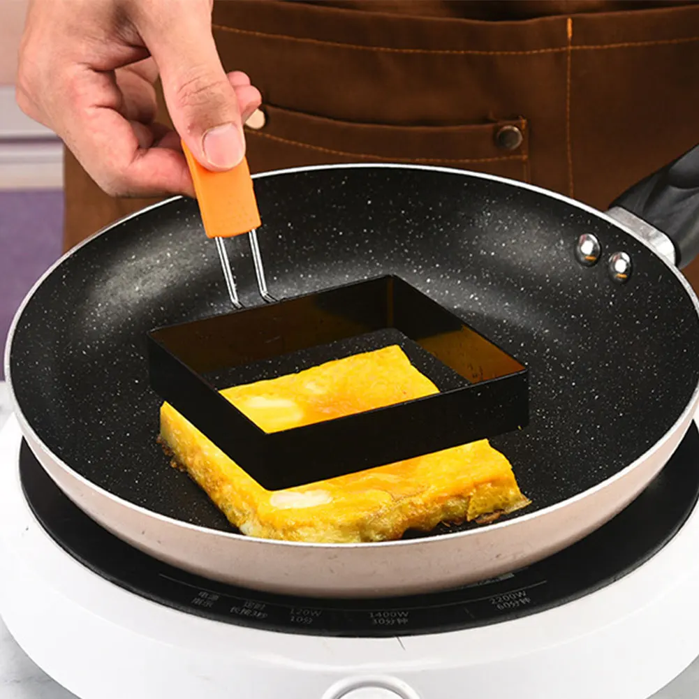 1/2Pcs Egg Fried Ring Non-stick Square Pancake Mold Stainless Steel Heat Resistant Pancake Ring Cooking Tool Kitchen Accessories