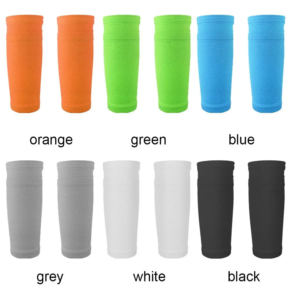Soft Breathable Nylon Football Shin Holder Instep Socks Soccer Shin Pads Cover Leg Guard Sleeves 1Pair Soccer Shin Pads