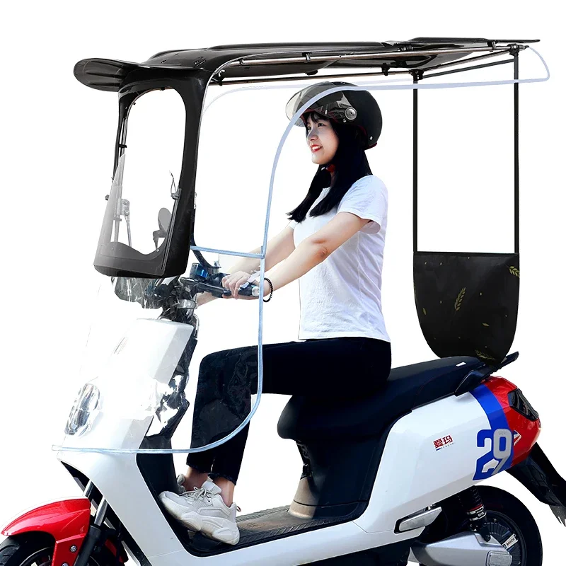 Parapluie de moto électrique auvent auvent couverture de pare-soleil  parapluie de scooter de moteur pare-soleil de mobilité et housse de pluie