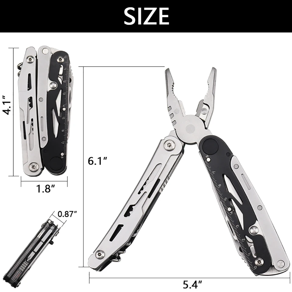 JSJM Multifunctional Hand Tool Pliers Folding Knife Scissors Plier Saw Outdoor Camping EDC Equipment Folding Multitool