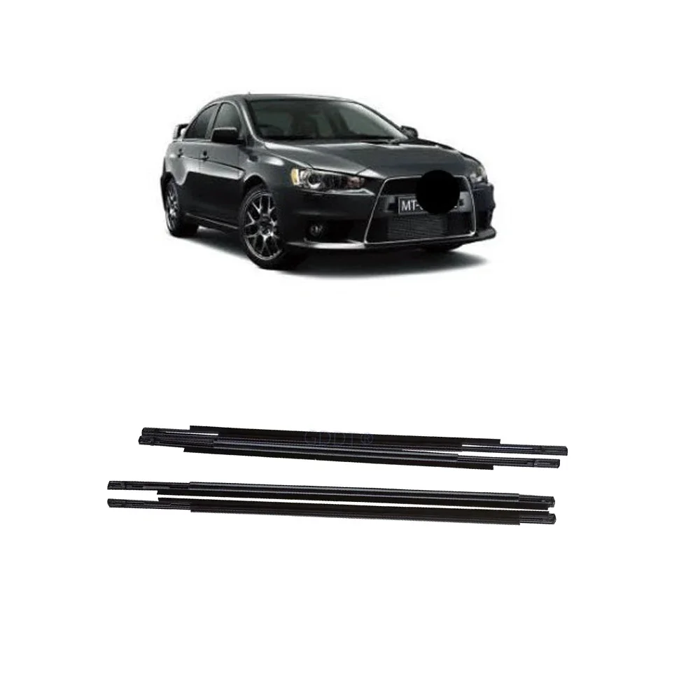 

4 Pcs Black or Chrome Outside Window Glass Rubber for Lancer CY CX Window Weatherstrip for Fortis Evo Rubber Laminate 5727A005