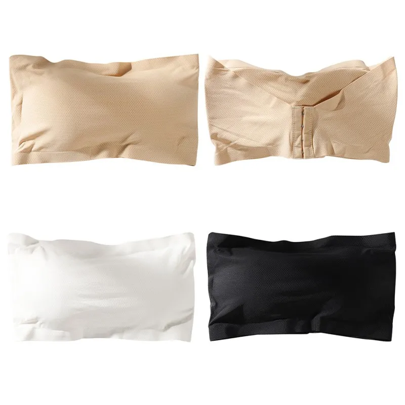 One Piece Seamless Tube Tops Young Girls Invisible Strapless Bustier Bandeau Breathable Chest Underwear