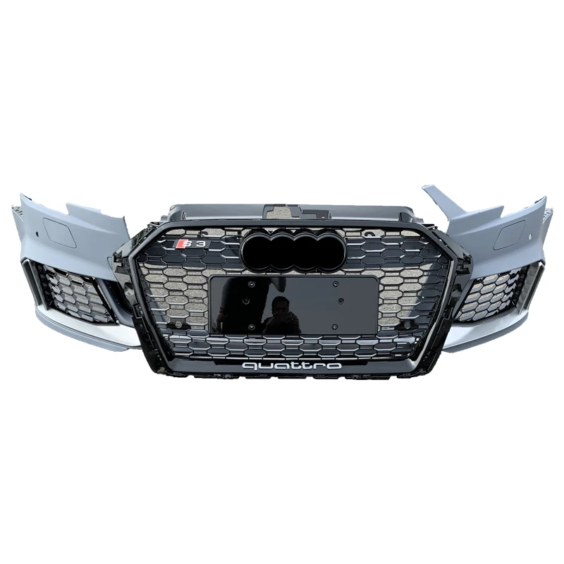 

Front Bumper With Grill For Audis General Version A3 Cosmetic Into Rs3 Car Body Kits Rear Bumper 2017 2018 2019 2020
