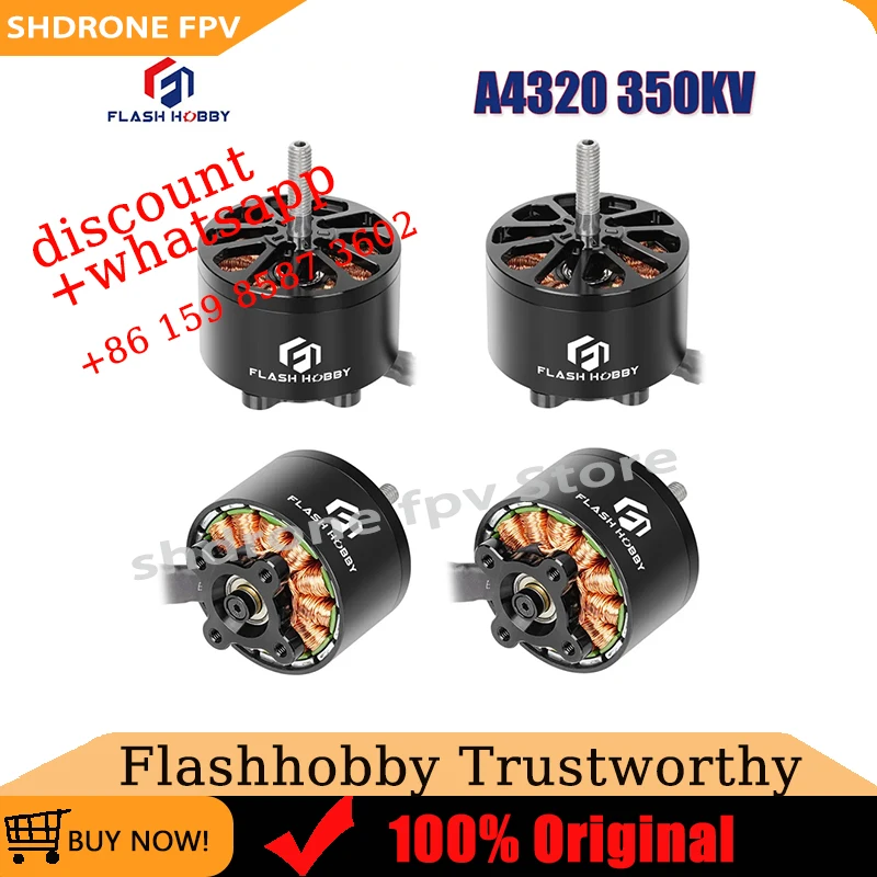 Flashhobby A4320 4320 350KV 6-12S High Speed Brushless Motor for Long Range X-Class RC FPV Drone Model