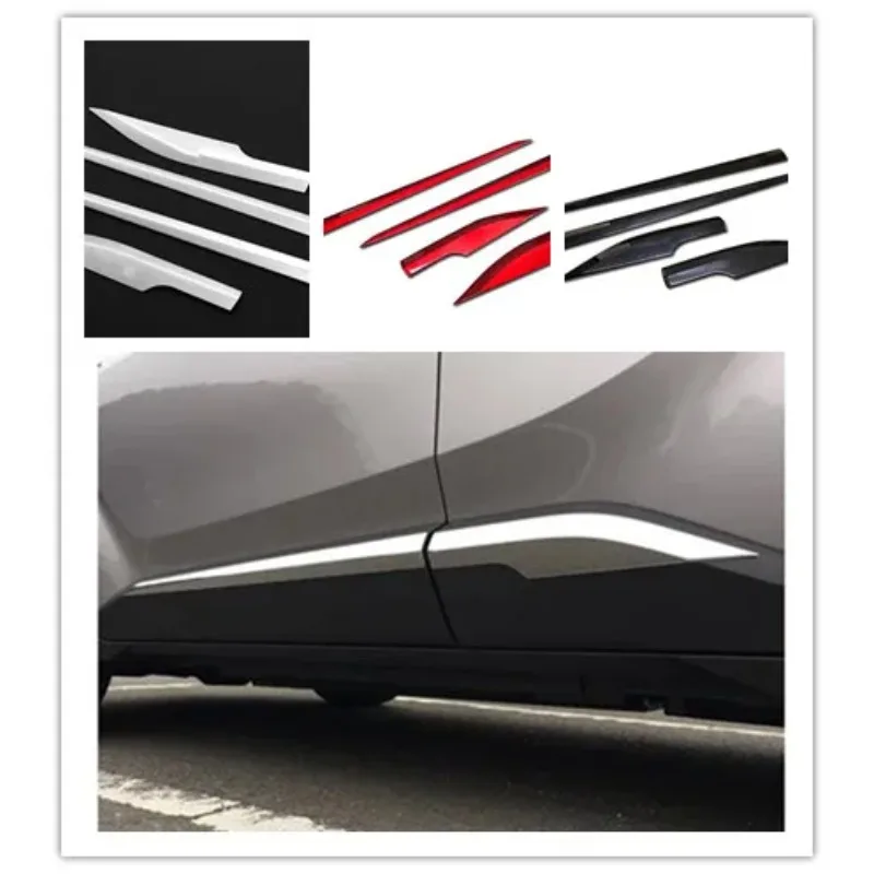 

For Toyota CHR C-HR 2016 2017 2018 ABS Chrome Side Door Body Molding Cover Trim Side Door Protective Trim Accessories Parts 4pcs