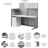 Office in an Hour Straight Cubicle Desk with Storage, Drawers, and Organizers | Modern Computer Table Set with Privacy Panels 5