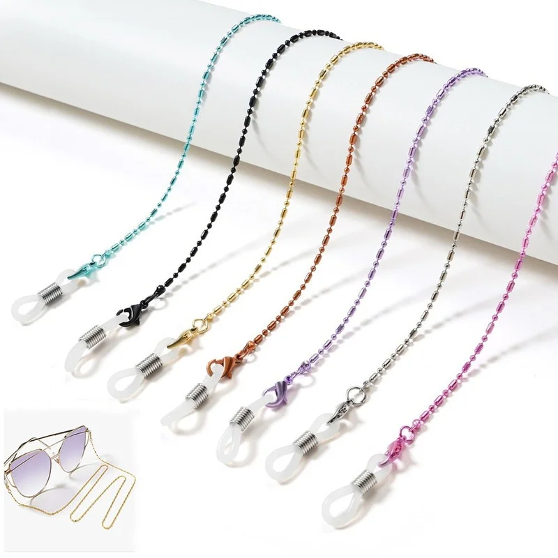 

Fashion Student Art Rainbow Glasses Chain Lanyard Vintage Beads Sunglasses Mask Holder Neck Strap for Women Eyewear Accessories