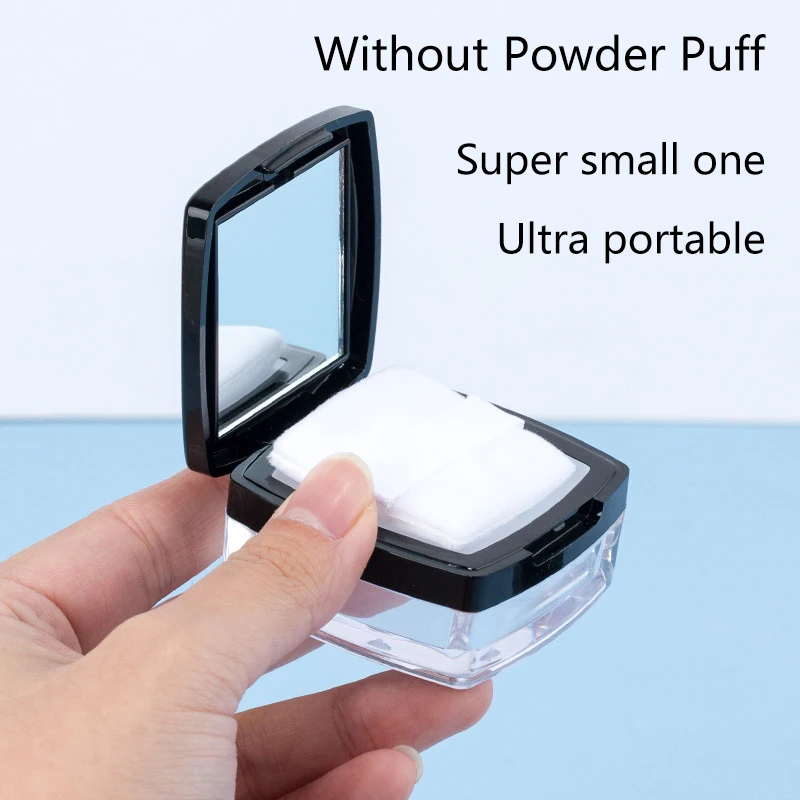 

6g Plastic Loose Powder Jar With Sifter Empty Cosmetic Container Black Matte Cap Makeup Compact Portable Loose Powder Box