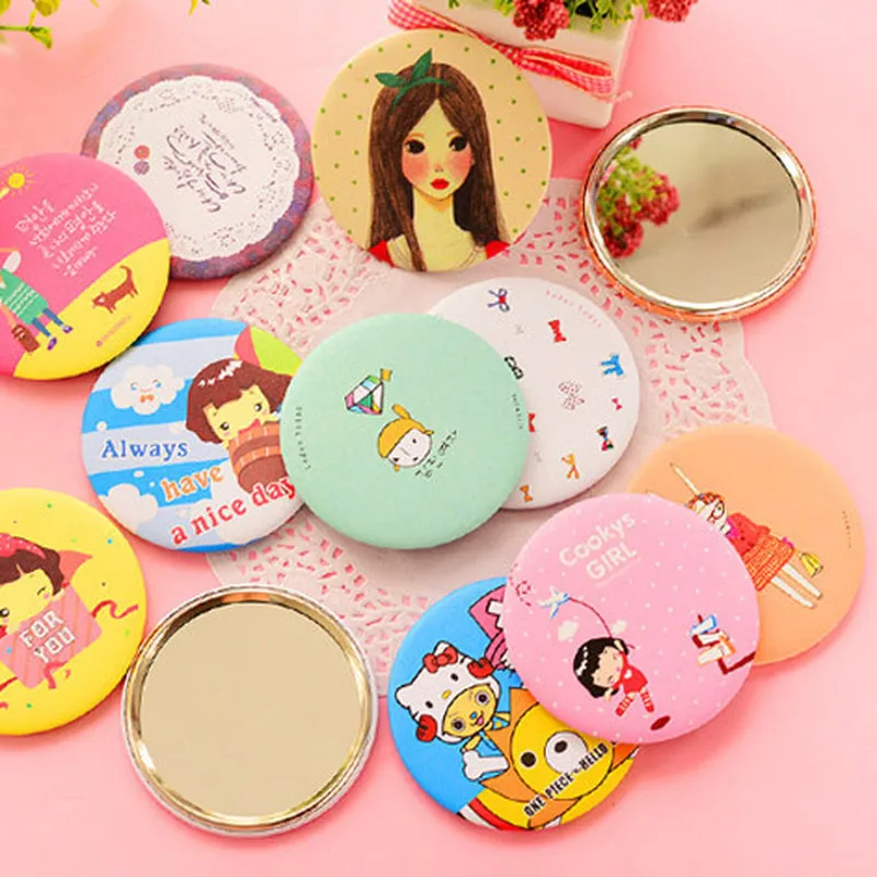 

CX284 Portable Makeup Mirror Fashion Lady Cartoon Pattern Portable Compact Pocket Cosmetic Mirror Mini Cute Small Creative Gifts