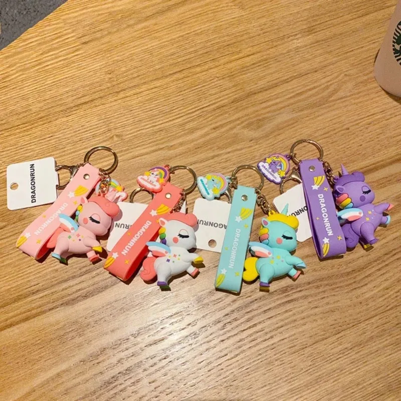 Porte-clés Licorne Mignon – 2 Pendentifs Cartoon Rose Pour Sac, Clés Ou Décoration - 8