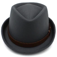 Men Women Woolen Diamond Top Pork Pie Hats Fedora Trilby Sunhat Street Style Classical Caps Travel Outdoor Size US 7 1/4 UK L 2