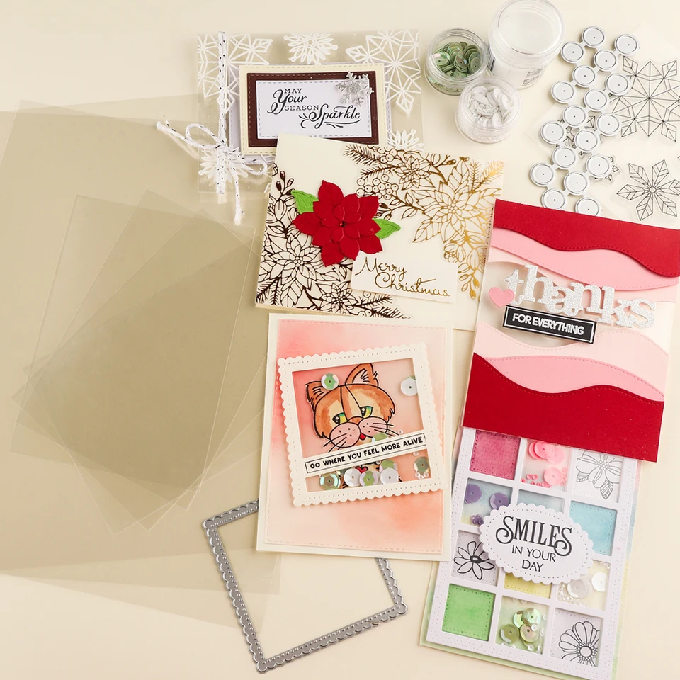CYFUN DESIGN Set Di Fustelle E Timbri In Silicone Per Scrapbooking E Biglietti Fai Da Te