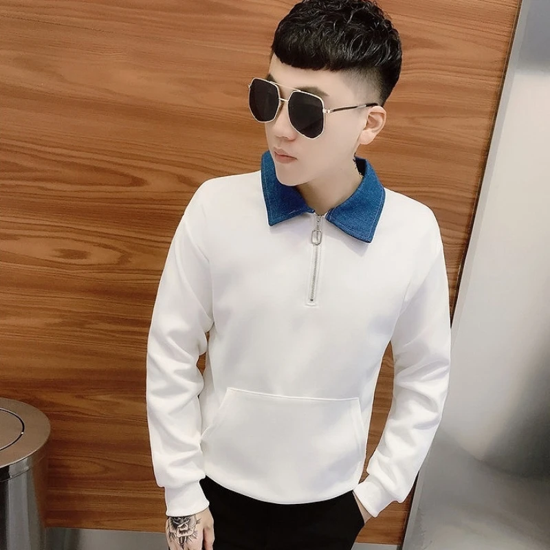 

Men's Clothing Polo White Casual Top Sweatshirts T Shirt for Man New Long Sleeve Korean Autumn One Piece Quotes F High Brand It