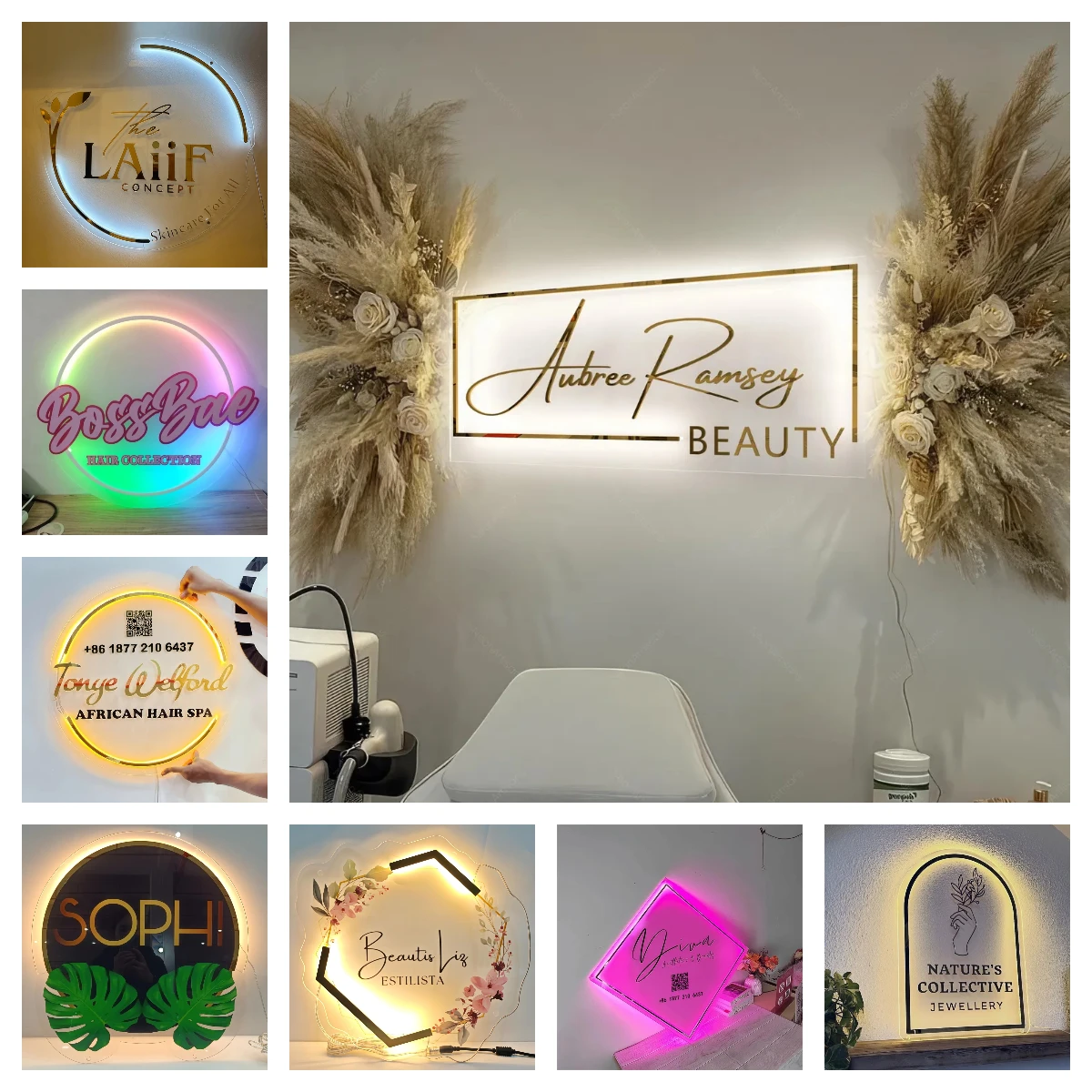 Custom LED Acrylic Metal Business Logo Sign 3