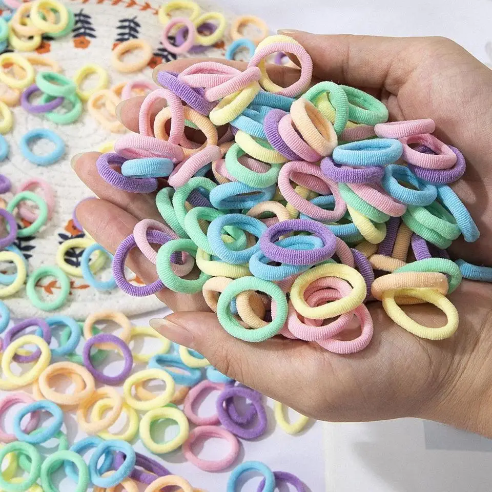 Hair Bands Girls Elastic Hair Bands Children Ponytail Hold Hair Tie Rubber Band Scrunchie 100/300/500pcs Kids Accessories for women